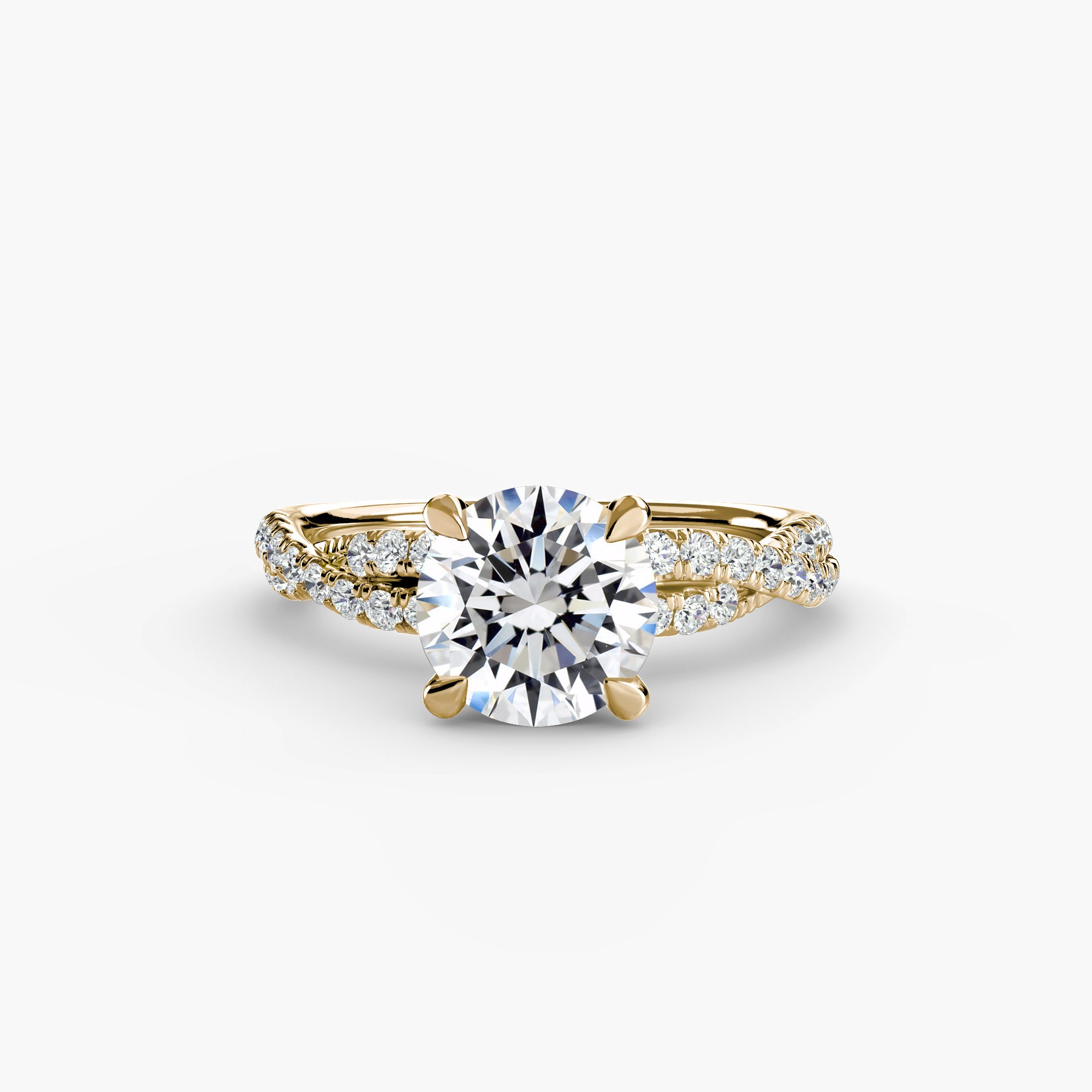 Inel Twisted Pave Solitaire