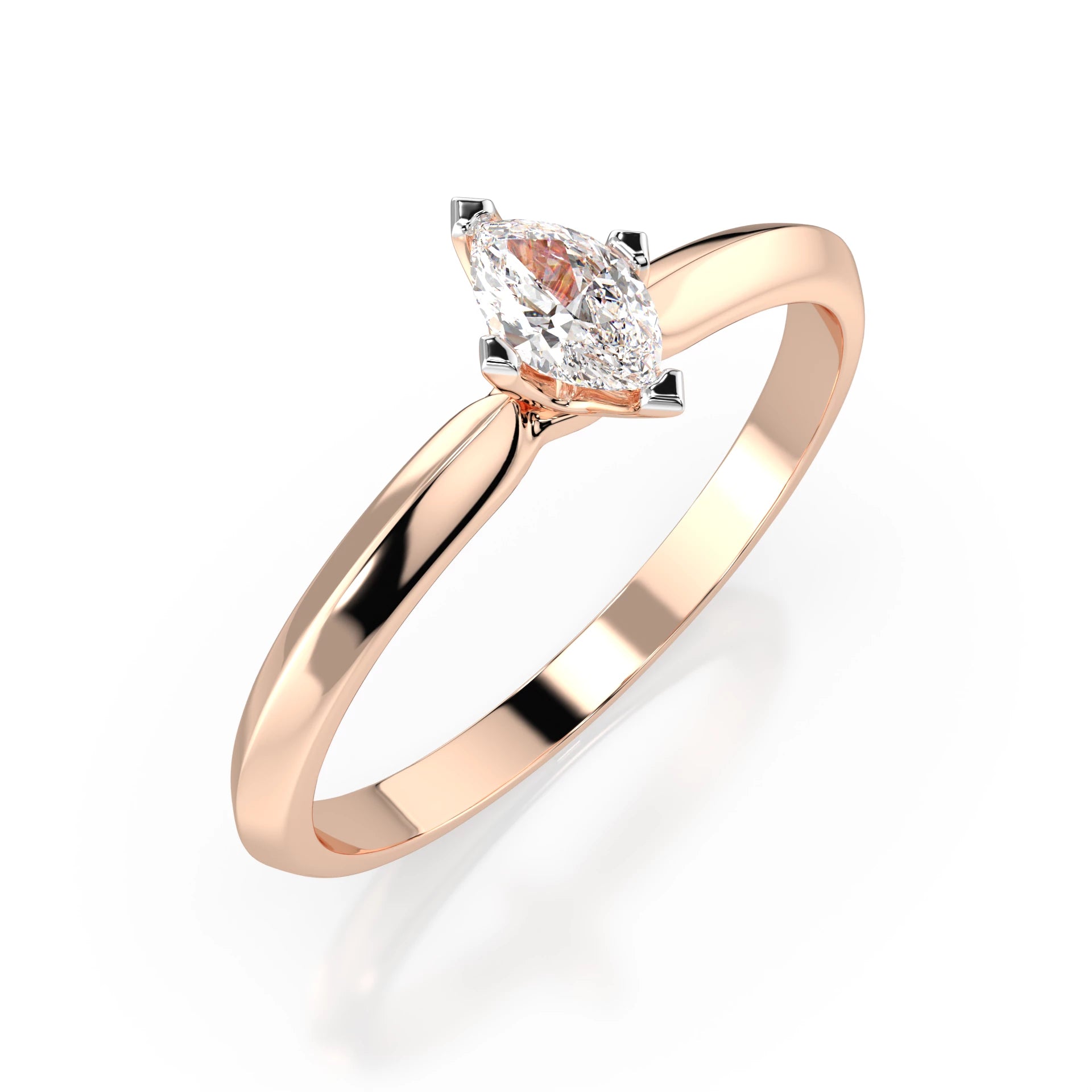 Inel solitaire – 101-10181/1(0.10)MARQUISE – imaginea 7
