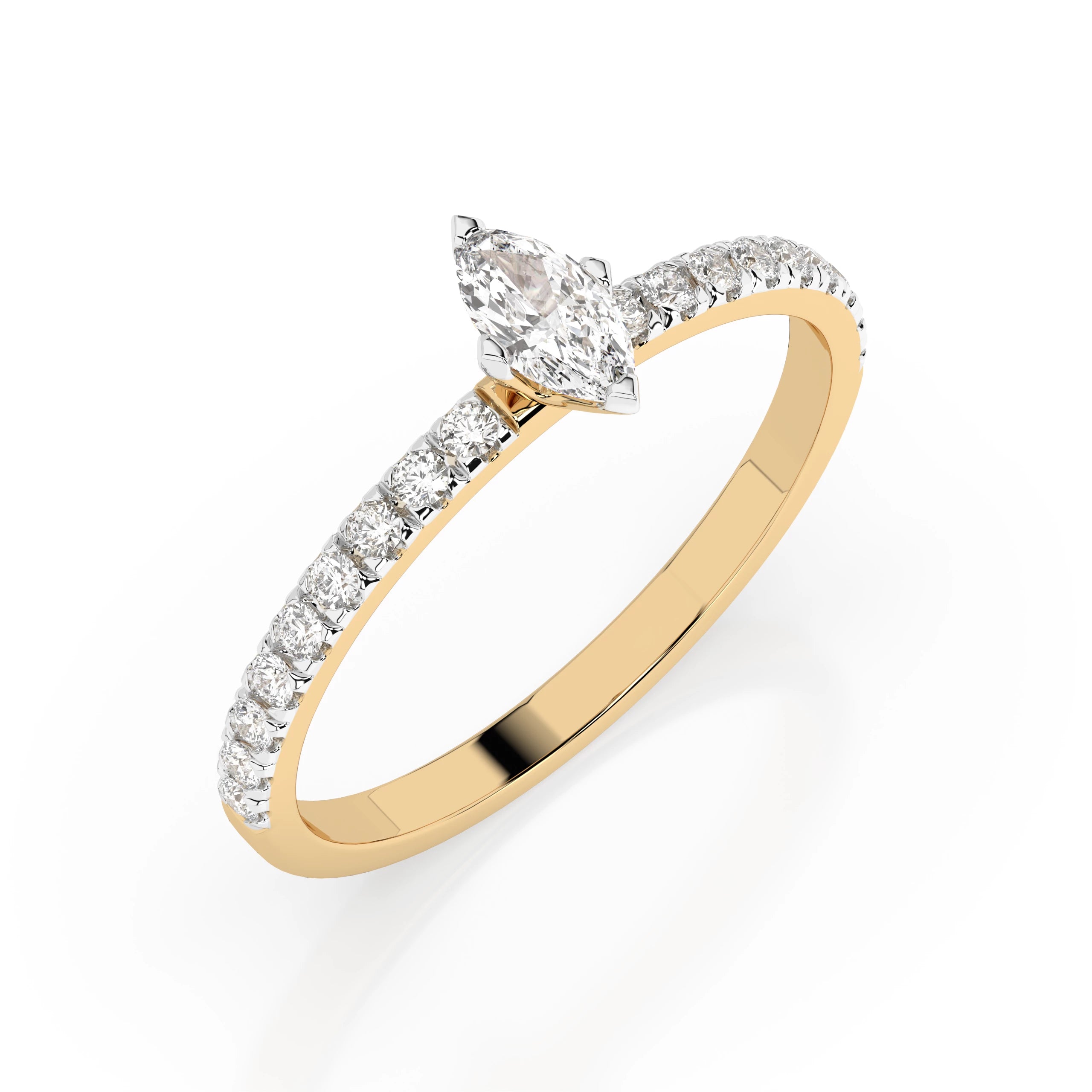 Inel solitaire Eternitate – 101-10181/4(0.10)MARQUISE – imaginea 4