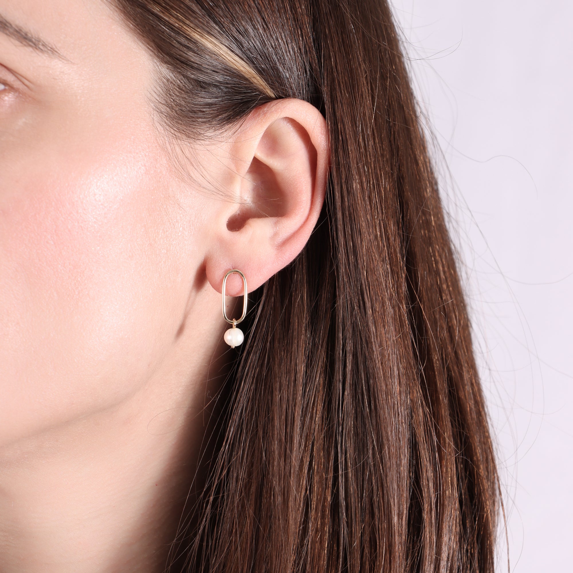 Cercei Oval Drop Pearl - IOSA Bijuterii
