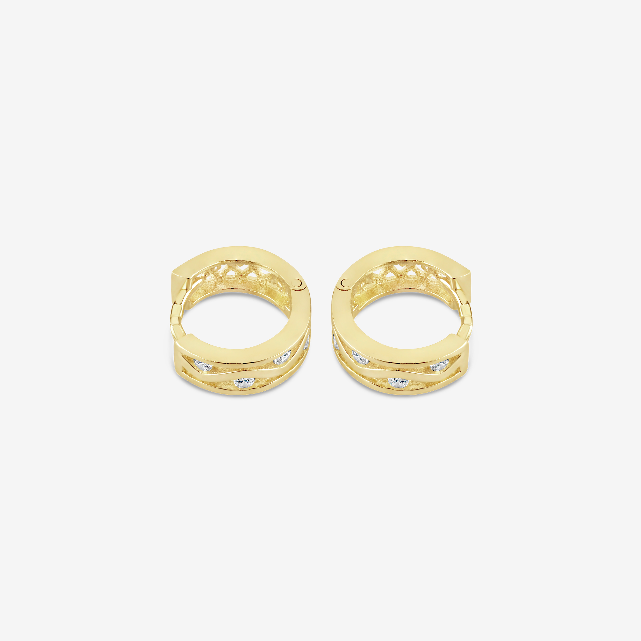 Cercei hoops Wavy Sparkle - IOSA Bijuterii