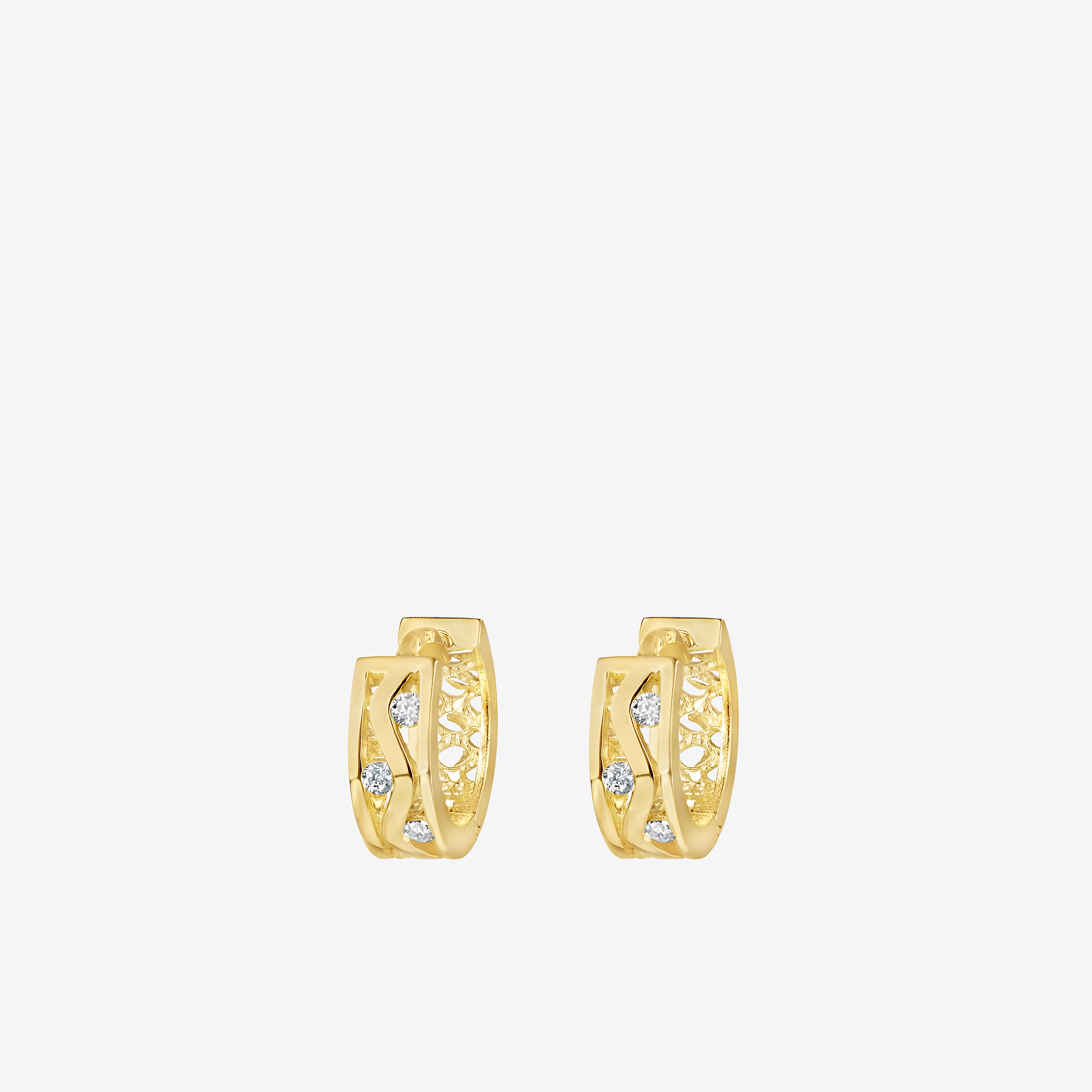 Cercei hoops Wavy Sparkle - IOSA Bijuterii