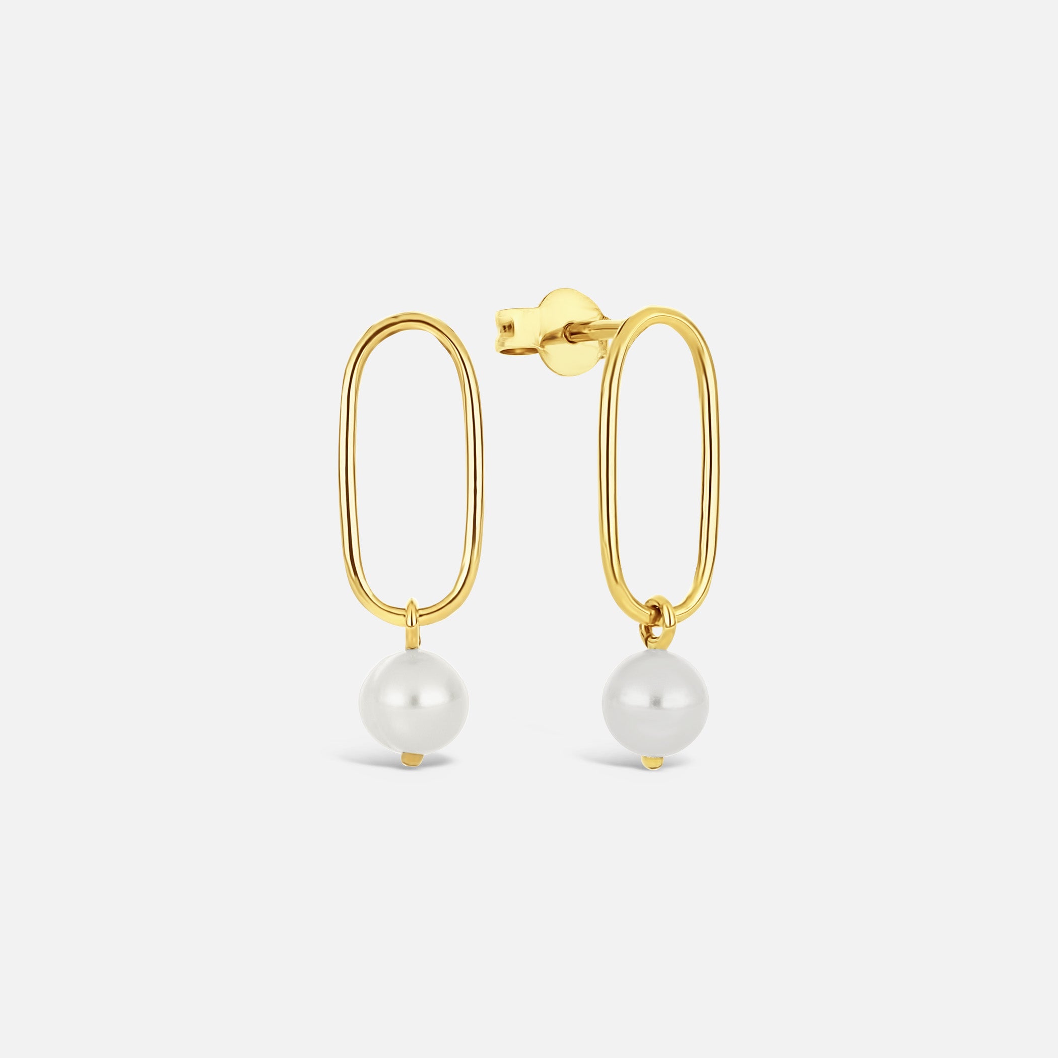 Cercei Oval Drop Pearl - IOSA Bijuterii