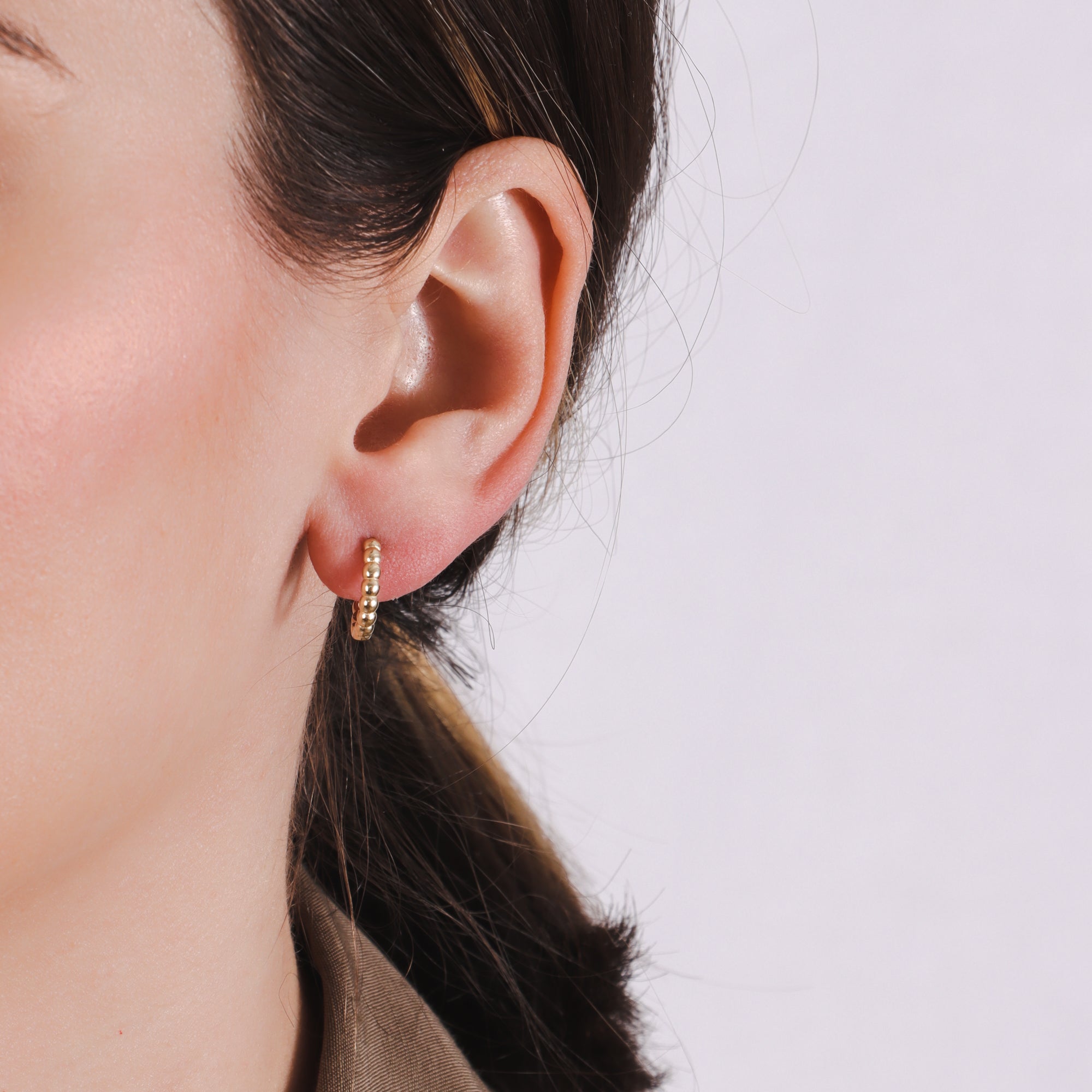 Thin Dots Hoops - mini - IOSA Bijuterii